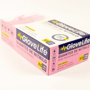 Guantes de Nitrilo Rosados XS – GloveLife (Caja de 100 unidades)