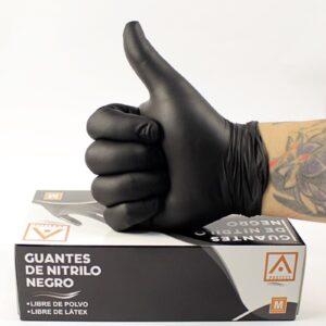 Guantes de Nitrilo Negros – A Protect (Tallas M, L, XL)