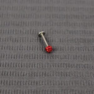 Tope de Acero Quirúrgico con Cristal Rojo