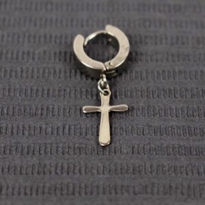 Aro de Acero Quirúrgico con Cruz Colgante