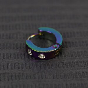 Aro Tornasol de Acero Quirúrgico con Cristales Incrustados